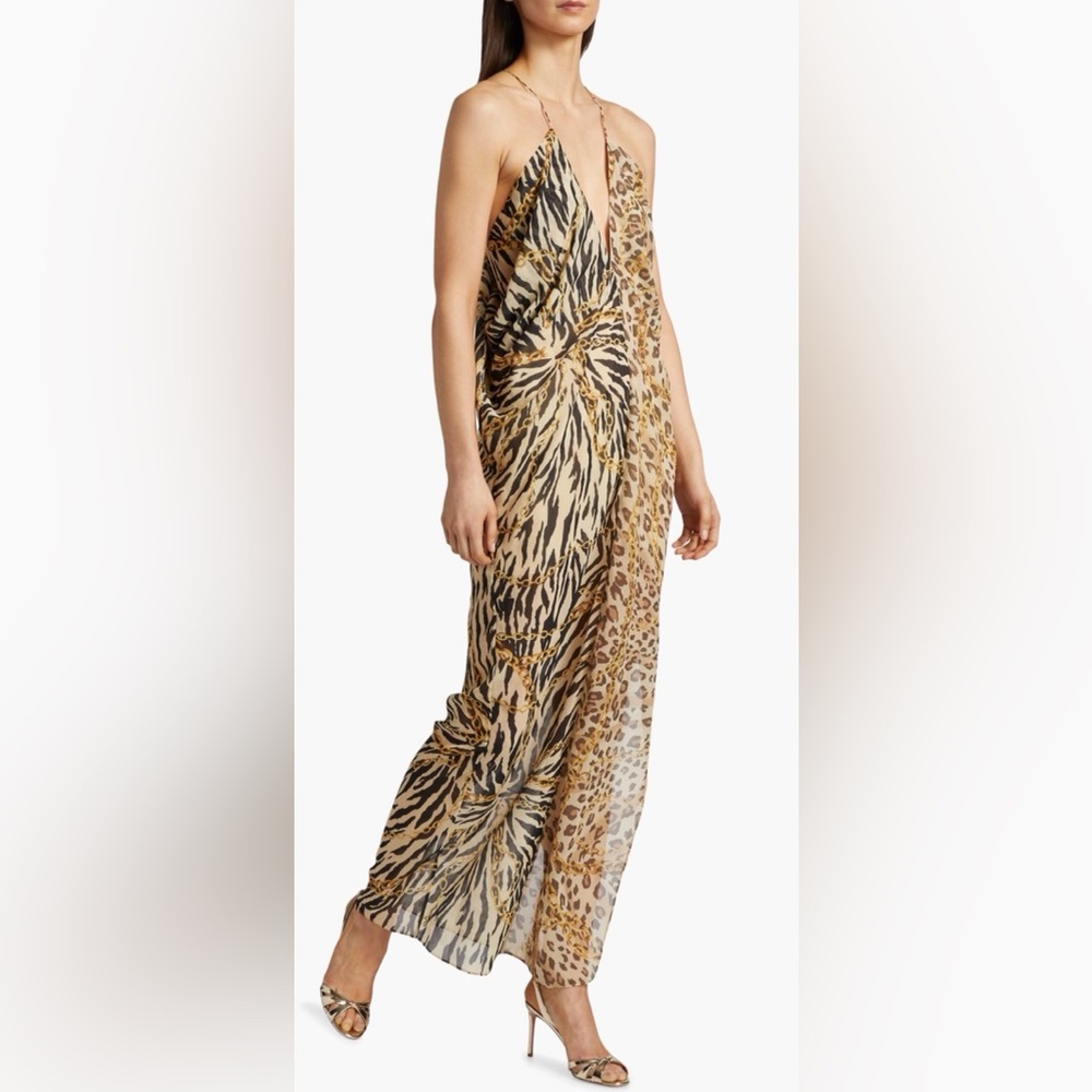 Ronny Kobo Zella Strapless Maxi Dress - Beige and Brown Leopard - Picture 2 of 11